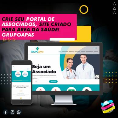 Crie seu portal de Associados, site criado para área da Saúde! GrupoAPAS.